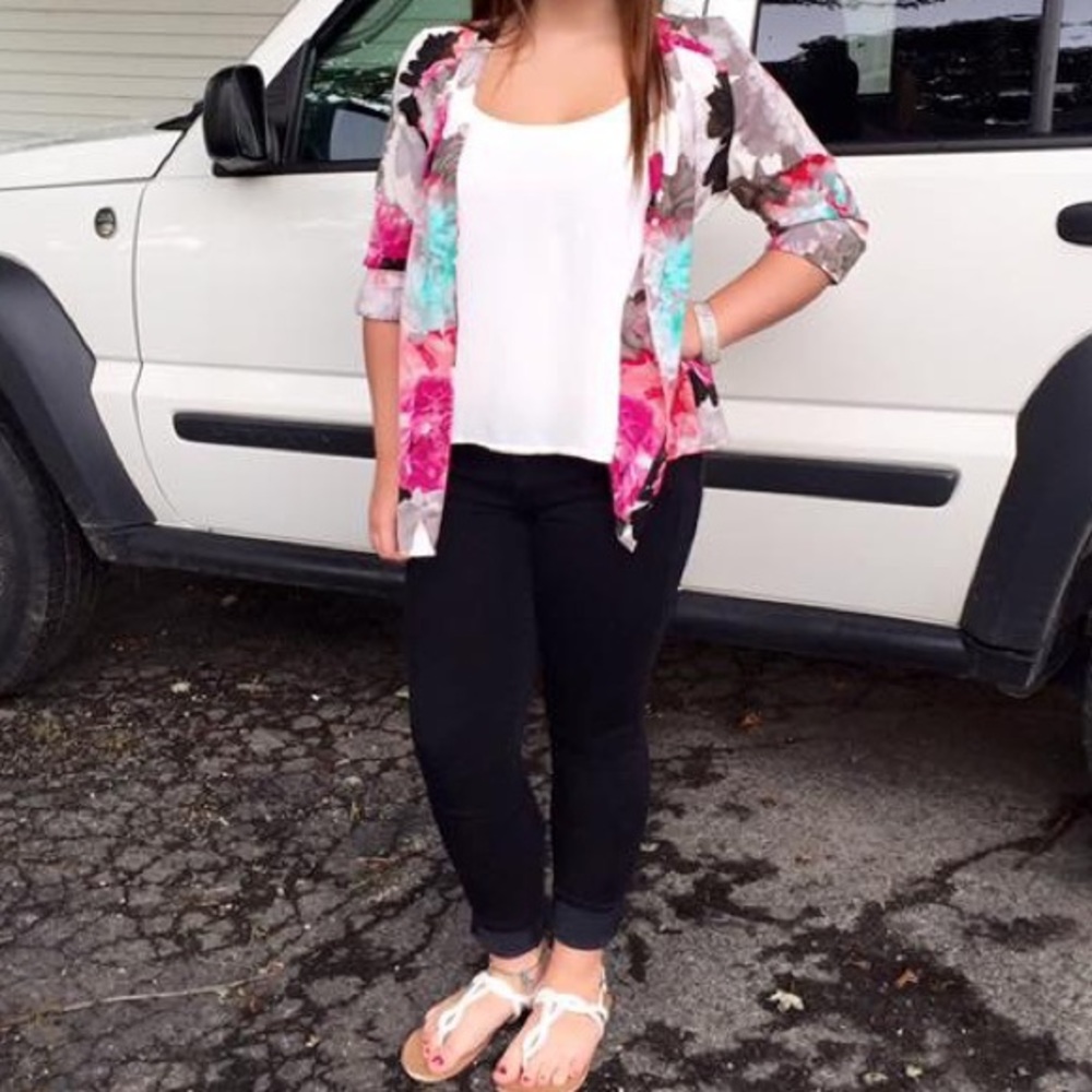 Floral blazer button up